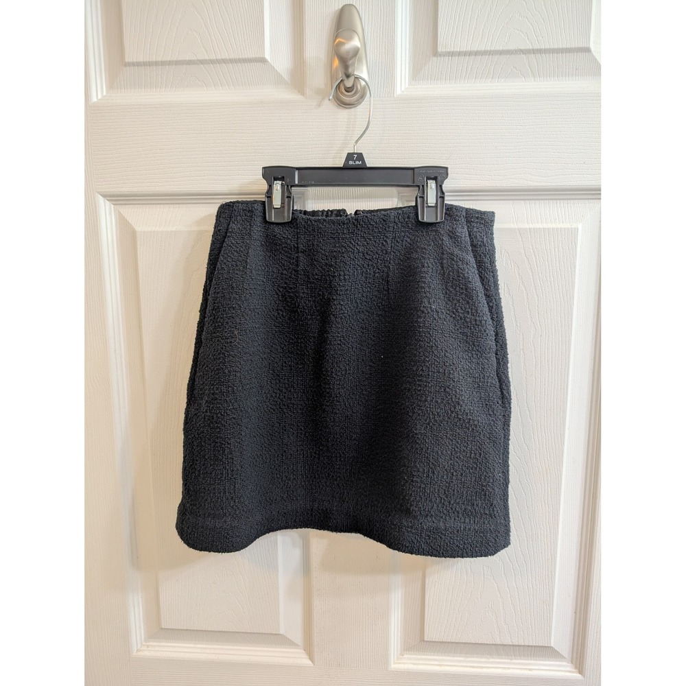 Aritzia Babaton Black Textured Pockets Mini Skirt High Waisted Zipper - Size 2